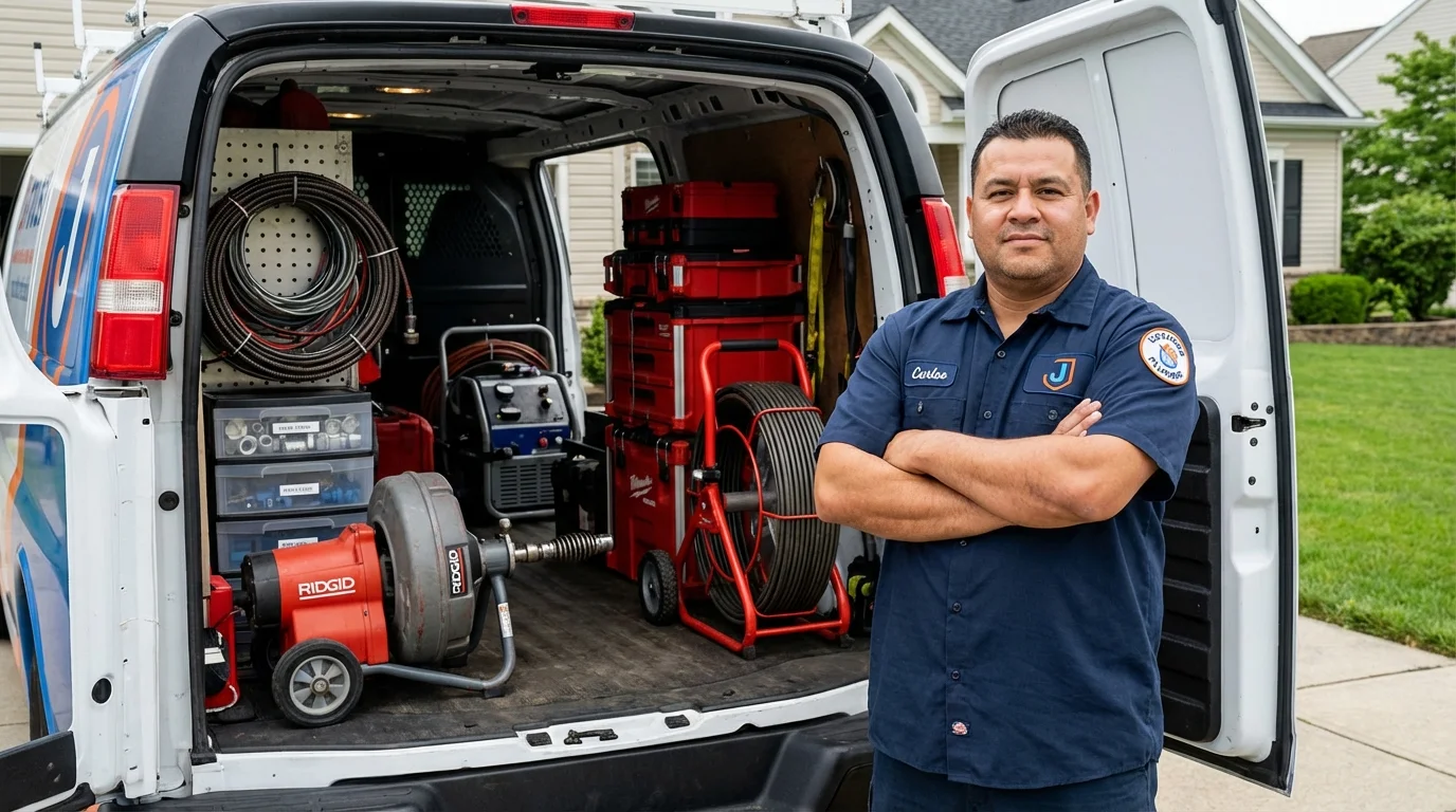 Professional drain cleaning equipment and Johns Plumbing LLC plumber in Winter Park