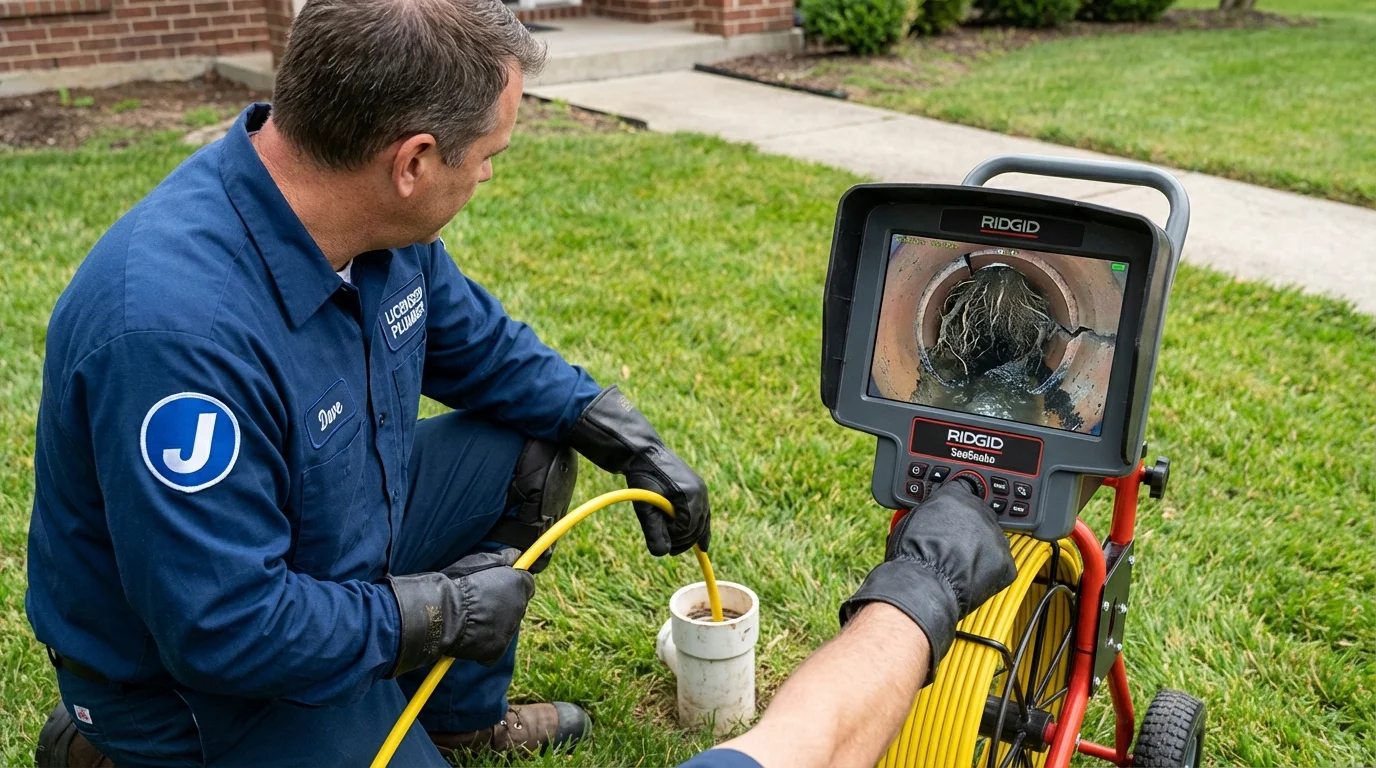 Sewer camera inspection being performed by Johns Plumbing LLC in Winter Park